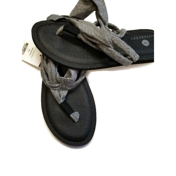 Riverberry Shoes - Riverberry Namaste Sling Style Flip Flops With Yoga Mat Padding Womens Sz 8 Gray